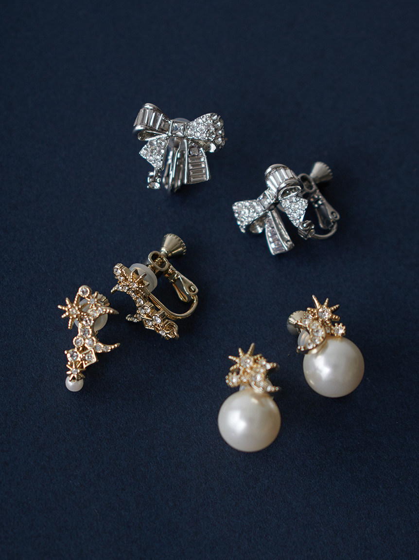 ムーン＆スターパール付きイヤリング(ピアス・イヤリング