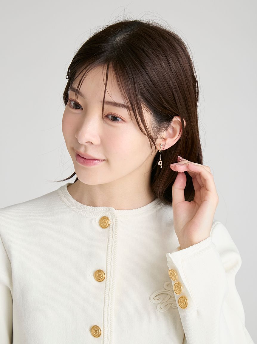 ラッキーホースシュービジューイヤリング(ピアス・イヤリング