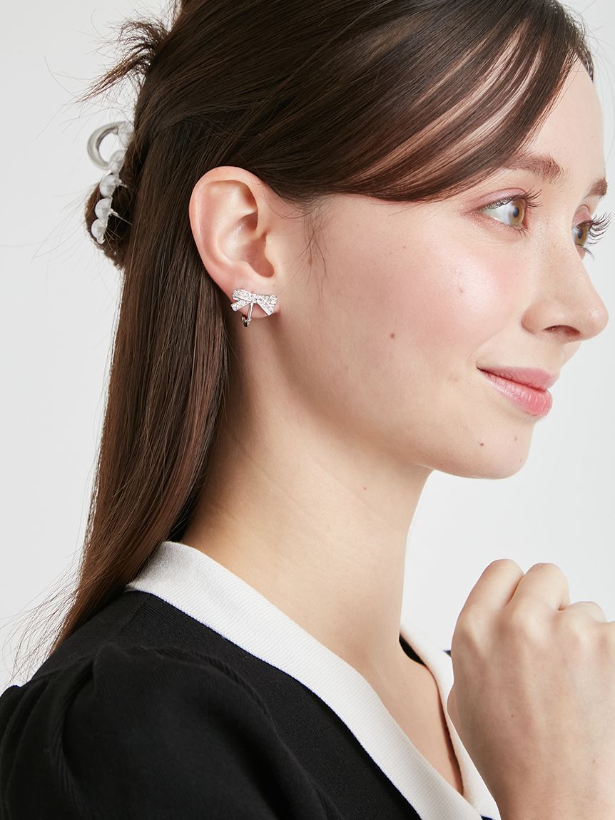 リボンビジューイヤリング(ピアス・イヤリング)｜ACCESSORIES