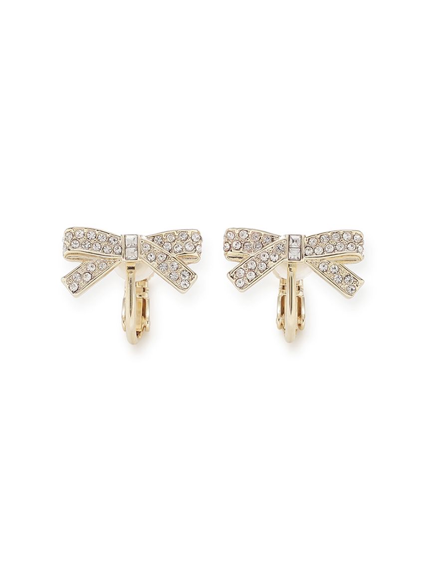 リボンビジューイヤリング(ピアス・イヤリング)｜ACCESSORIES