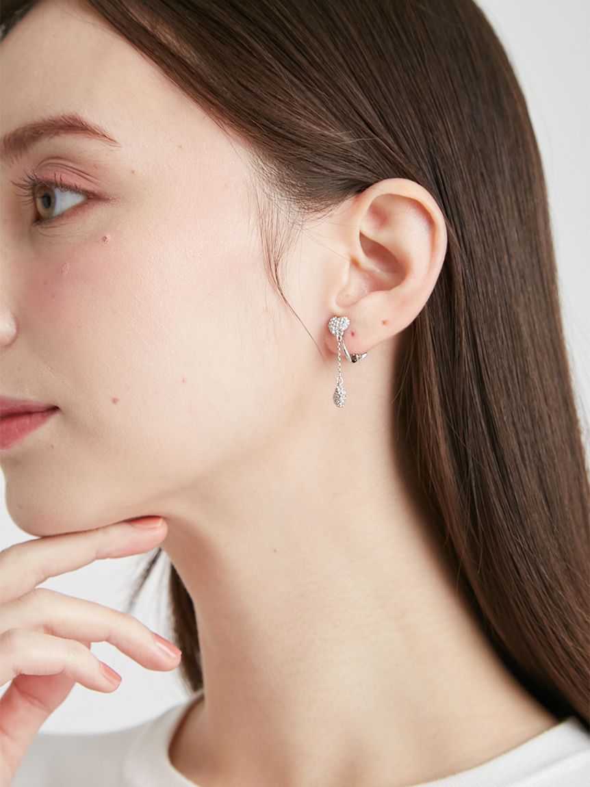 ハートパヴェビジューイヤリング(ピアス・イヤリング)｜ACCESSORIES