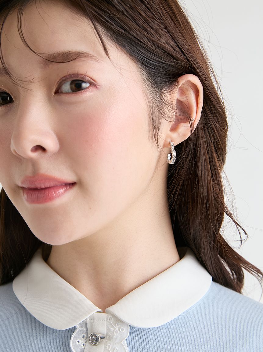 ハートビジューフープピアス(ピアス・イヤリング)｜ACCESSORIES