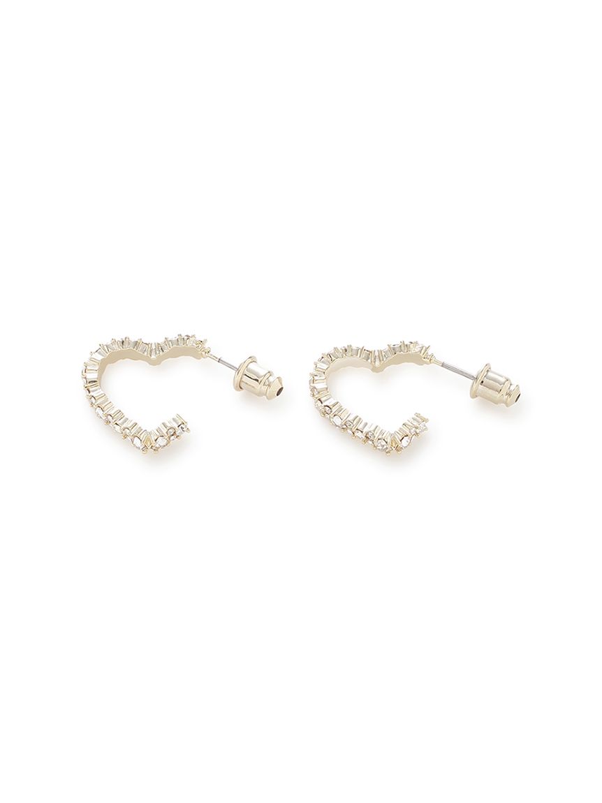 ハートビジューフープピアス(ピアス・イヤリング)｜ACCESSORIES