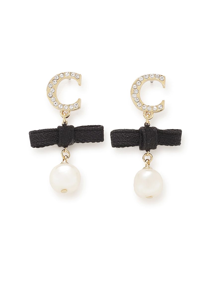 Cロゴガラスパールリボンピアス(ピアス・イヤリング)｜ACCESSORIES