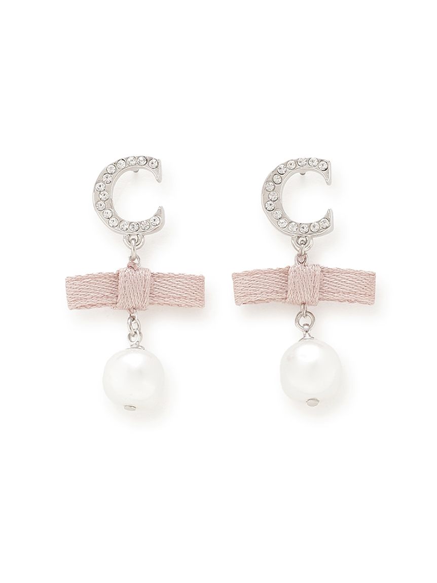 Cロゴガラスパールリボンピアス(ピアス・イヤリング)｜ACCESSORIES