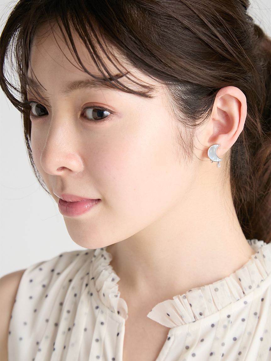 ムーン＆スター白蝶貝イヤリング(ピアス・イヤリング)｜ACCESSORIES