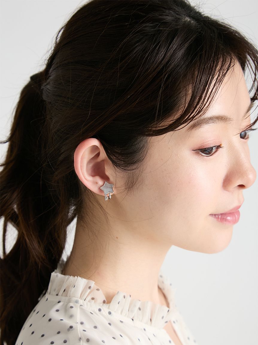 ムーン＆スター白蝶貝イヤリング(ピアス・イヤリング)｜ACCESSORIES