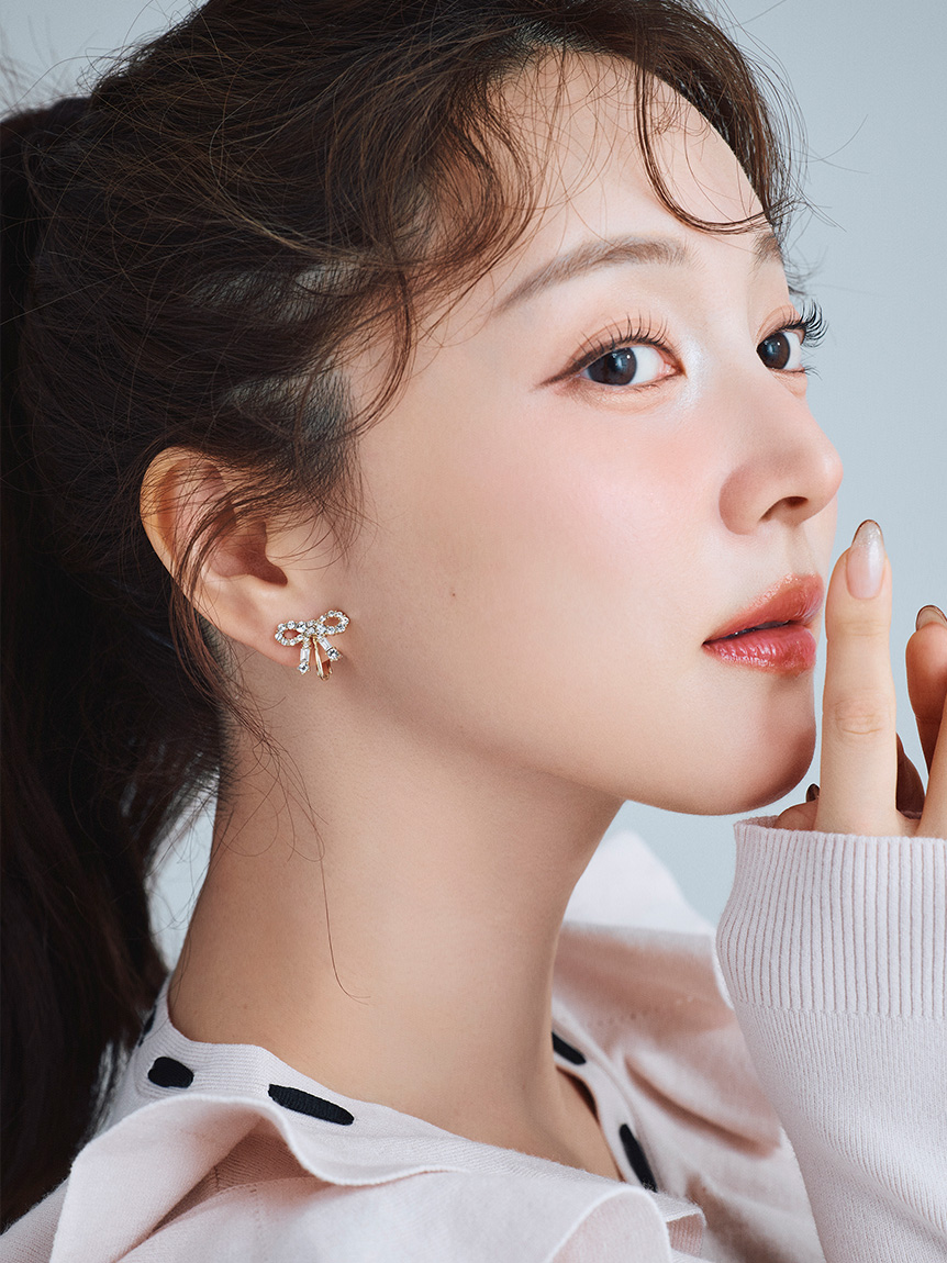 リボンビジューイヤリング(ピアス・イヤリング)｜ACCESSORY｜CELFORD