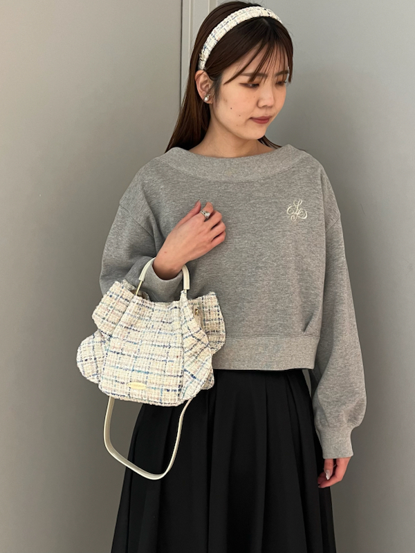ワンハンドルツイードフリルバッグ(ハンドバッグ)｜BAGS（バッグ