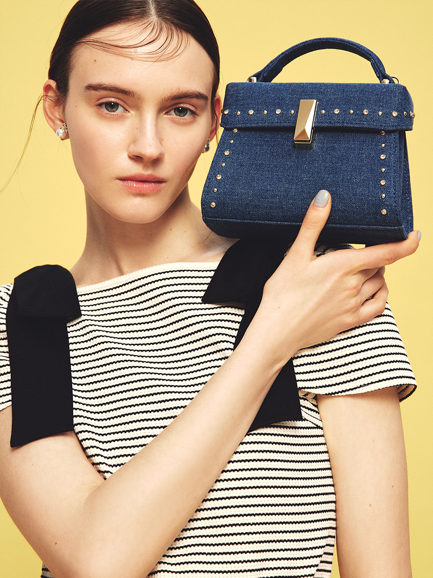 リュタン】ビジュースタッズデニムポシェット(ポシェット)|BAGS リュタン】ビジュースタッズデニムポシェット(ポシェット)|BAGS