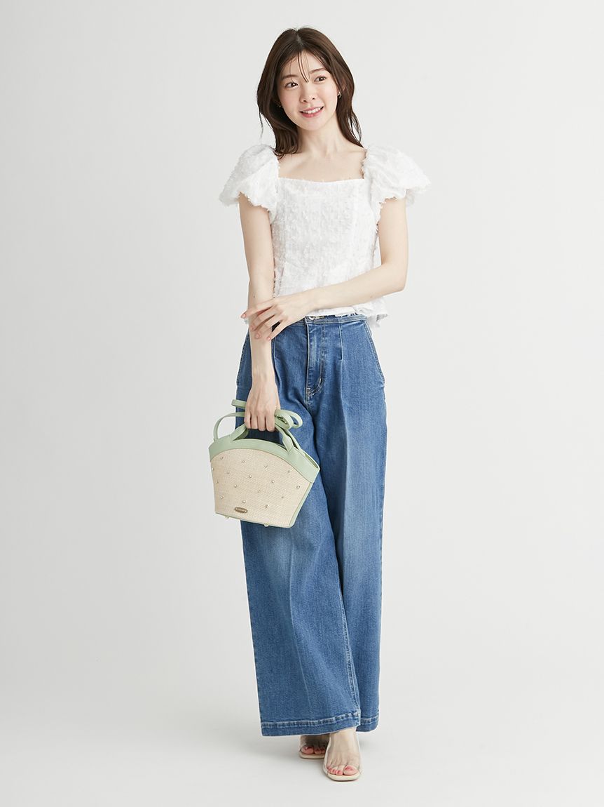 ビジューバスケットバッグ（S）(ハンドバッグ)｜BAGS（バッグ