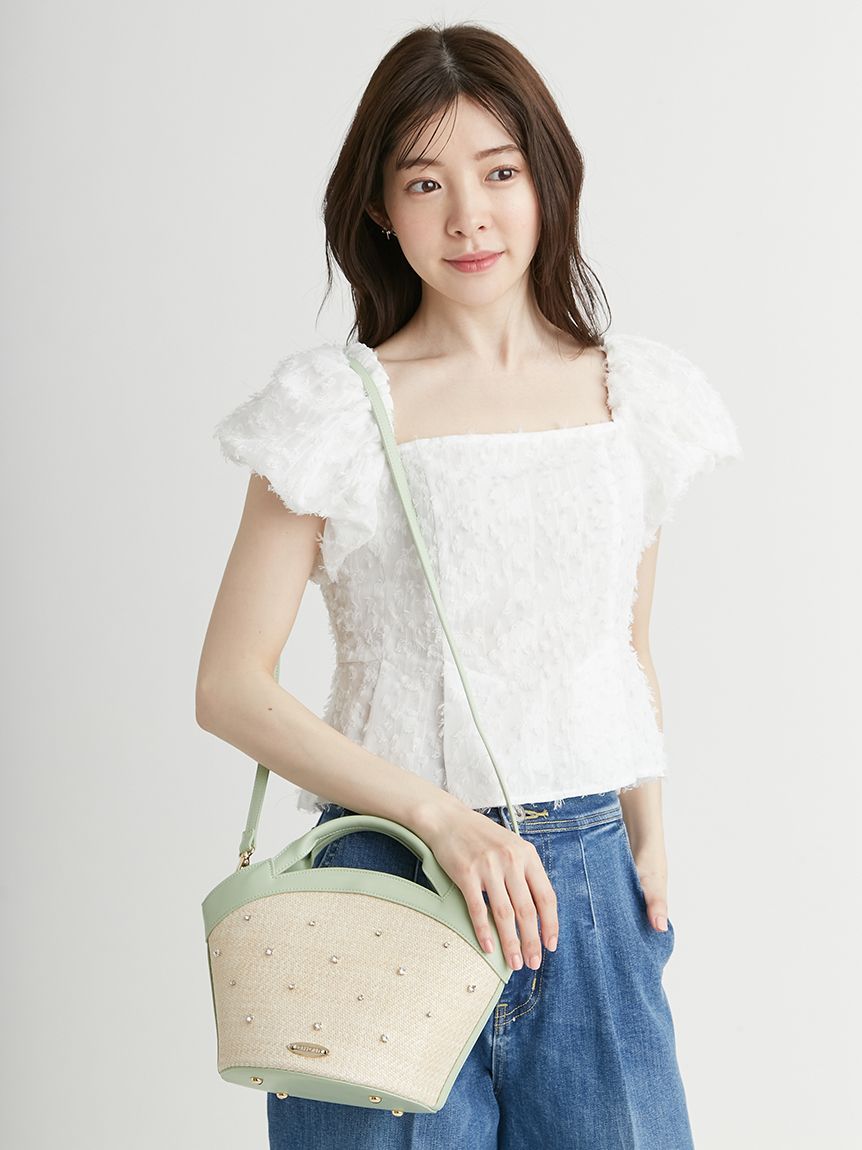 ビジューバスケットバッグ（S）(ハンドバッグ)｜BAGS（バッグ
