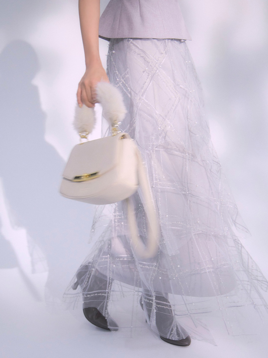 【yukinko】CELFORD/ フェイクファーハンドルラウンドバッグ HANAE MORI×CELFORDコラボ】フェイクファーハンドルカバーハンドバッグ