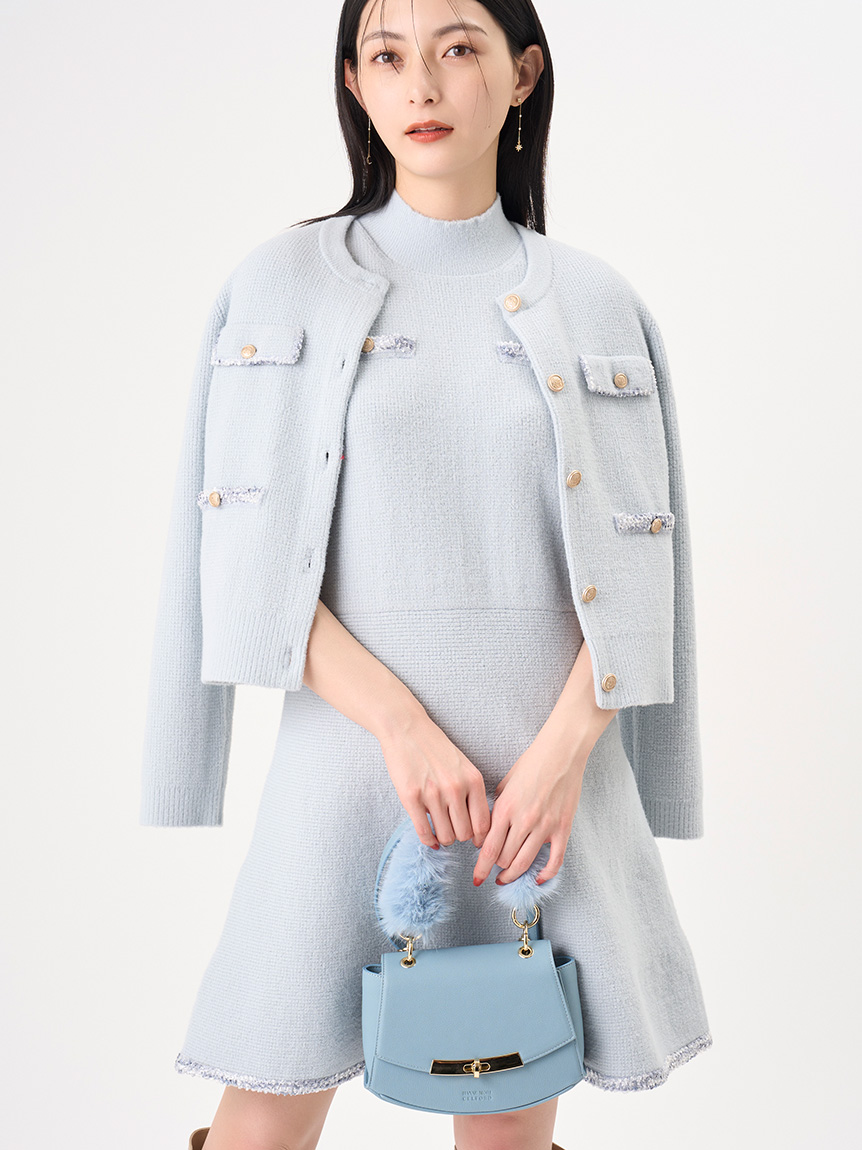HANAE MORI×CELFORDコラボ】フェイクファーハンドルカバーハンドバッグ