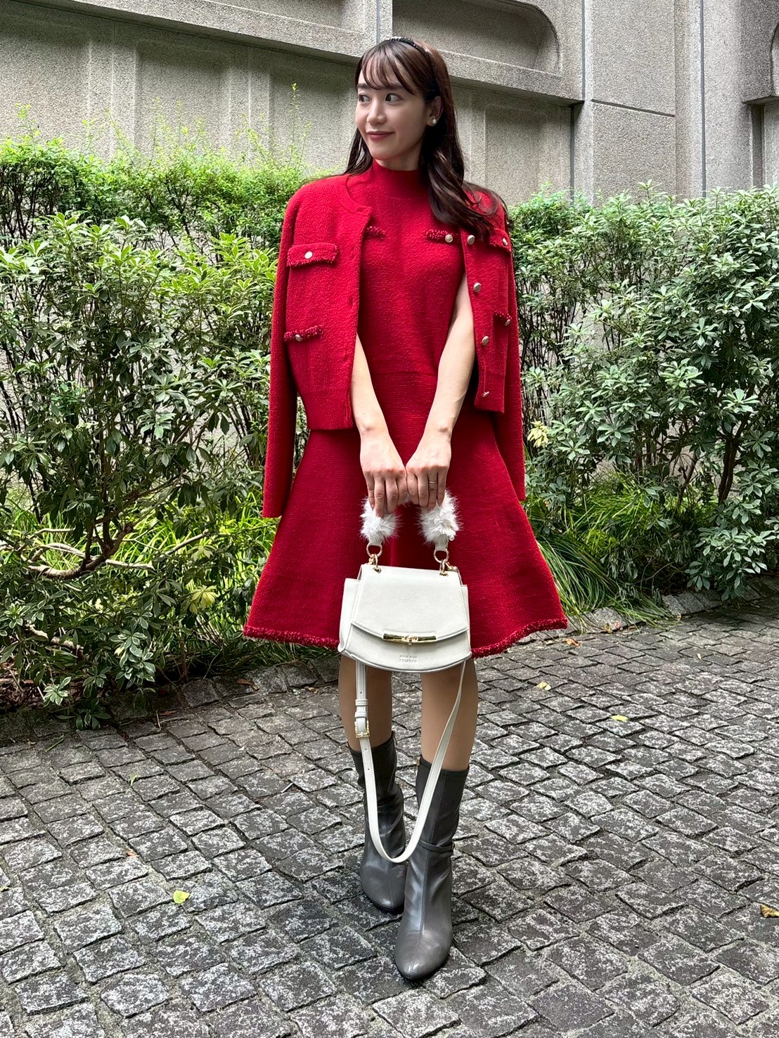 【yukinko】CELFORD/ フェイクファーハンドルラウンドバッグ HANAE MORI×CELFORDコラボ】フェイクファーハンドルカバーハンドバッグ
