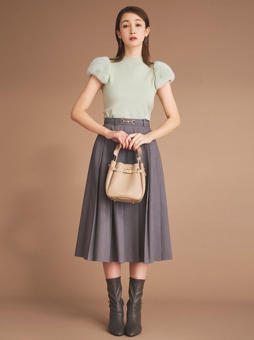 CELFORD ベルトデザインフリルワンハンドルバッグ ブラック ベルトデザインフリルワンハンドルバッグ(ハンドバッグ)｜BAGS