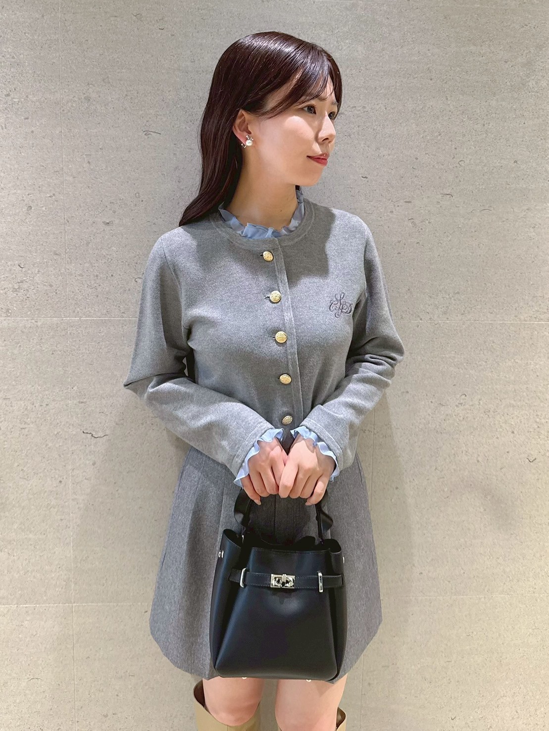 CELFORD ベルトデザインフリルワンハンドルバッグ ブラック ベルトデザインフリルワンハンドルバッグ(ハンドバッグ)｜BAGS