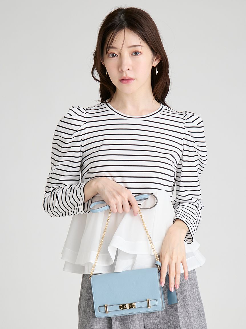 ビジューツイストバックルショルダーバッグ(ハンドバッグ)｜BAGS