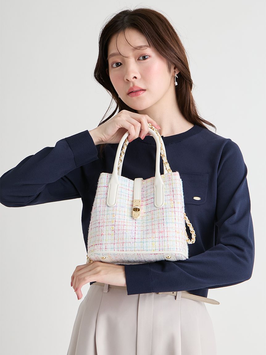 メタルポイントツイードトートバッグ(トートバッグ)｜BAGS（バッグ