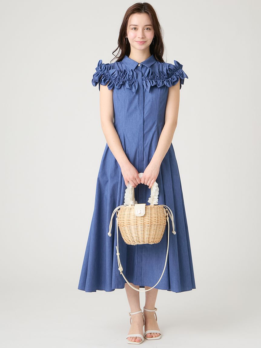 フリルチュールハンドルカゴバッグ(ハンドバッグ)｜BAGS（バッグ