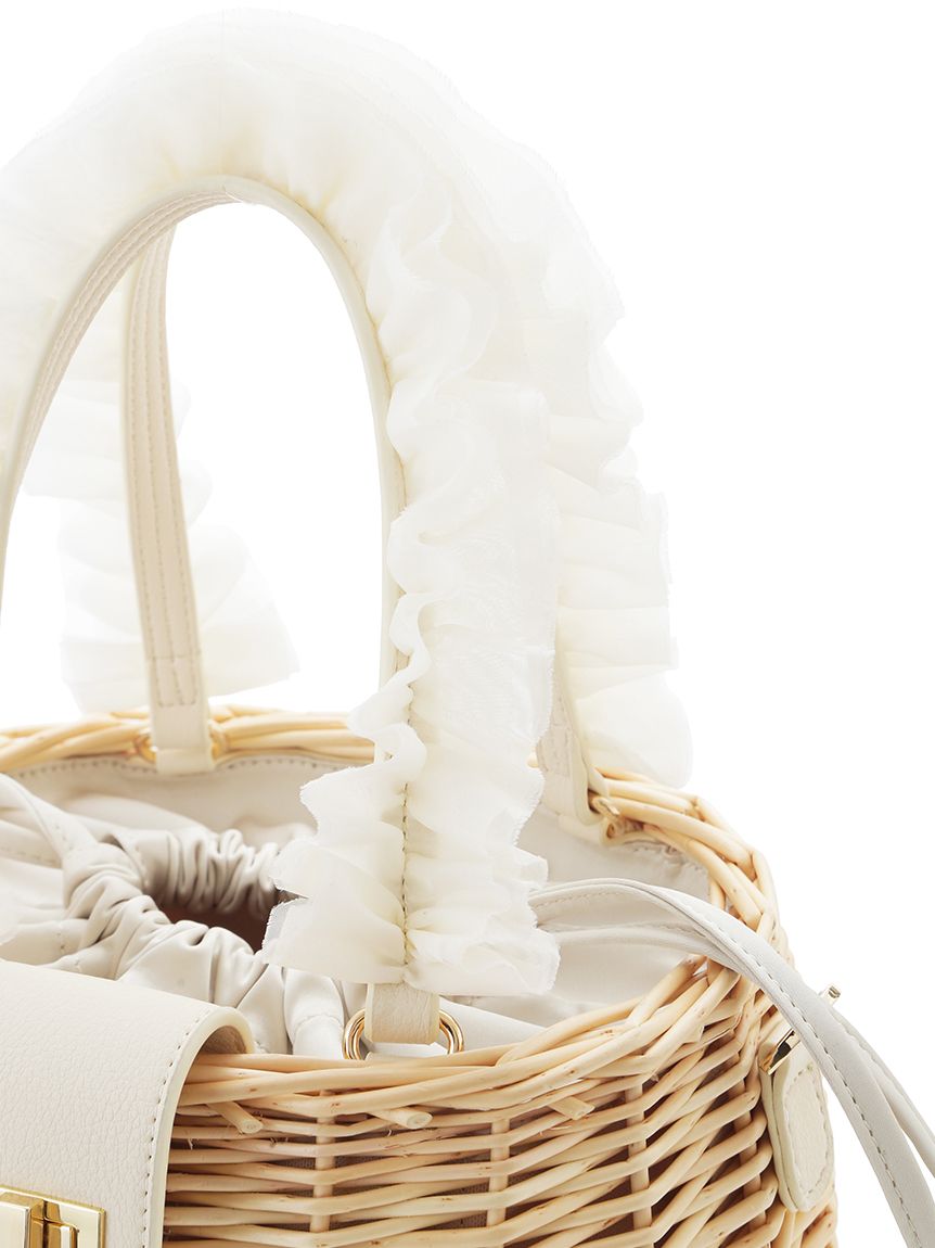 フリルチュールハンドルカゴバッグ(ハンドバッグ)｜BAGS（バッグ