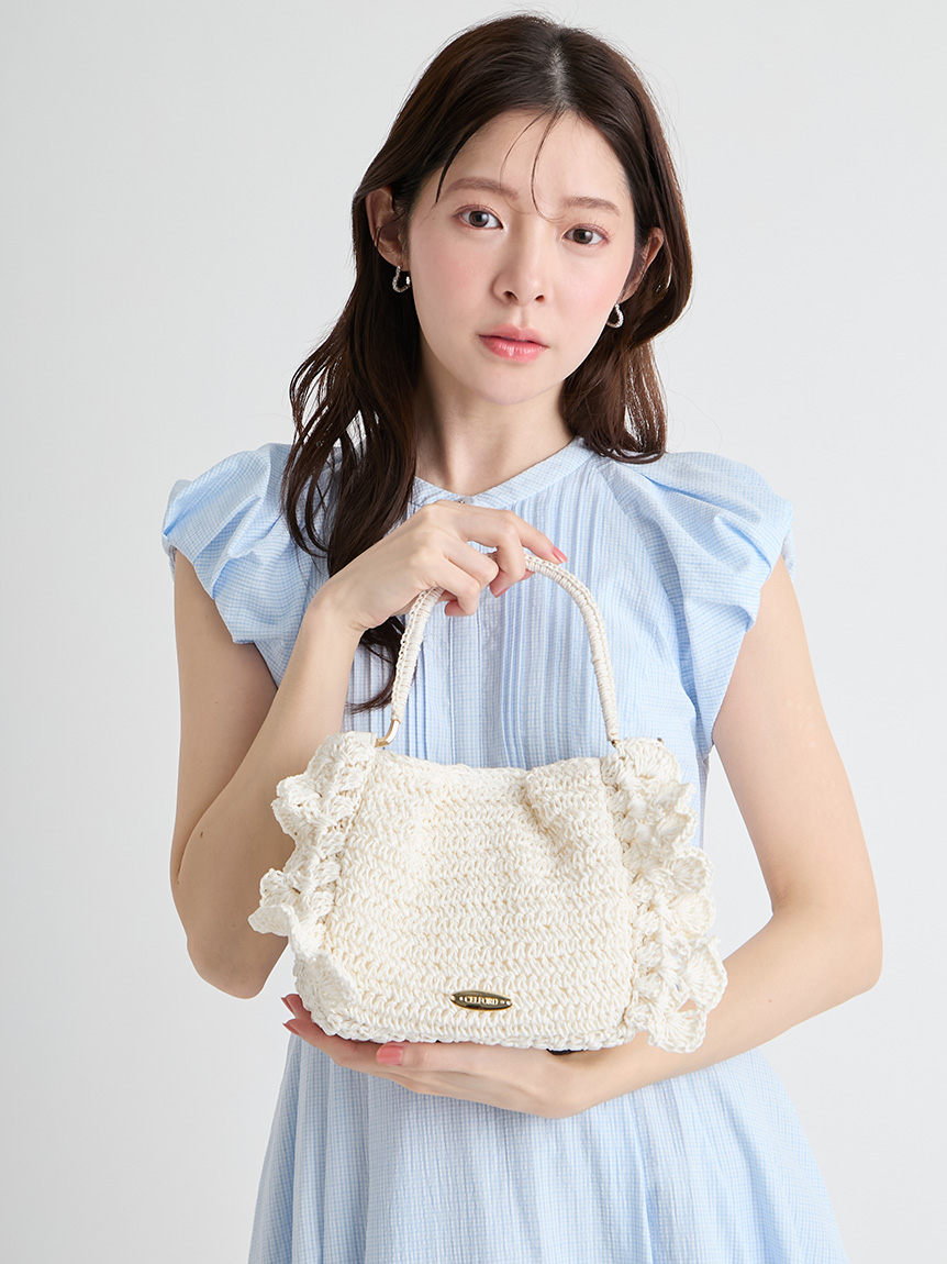 かぎ編みペーパーフリルバッグ(ハンドバッグ)｜BAGS（バッグ