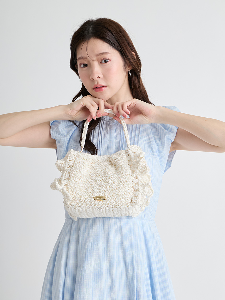 かぎ編みペーパーフリルバッグ(ハンドバッグ)｜BAGS（バッグ