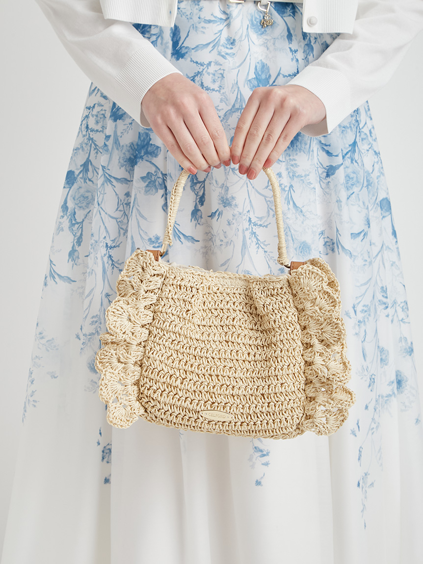 かぎ編みペーパーフリルバッグ(ハンドバッグ)｜BAGS（バッグ