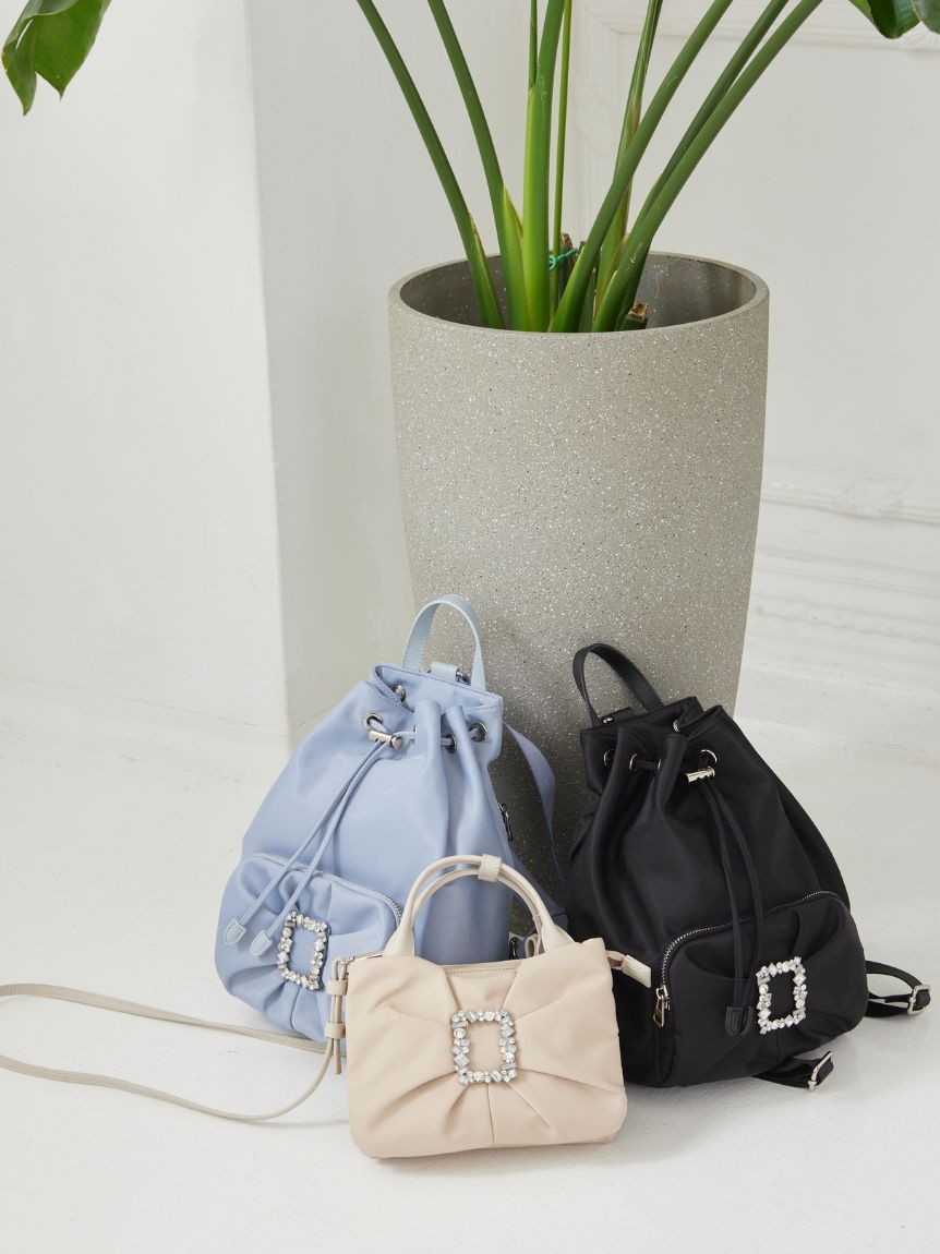 ビジュー付きリボンショルダーバッグ(ハンドバッグ)｜BAGS（バッグ