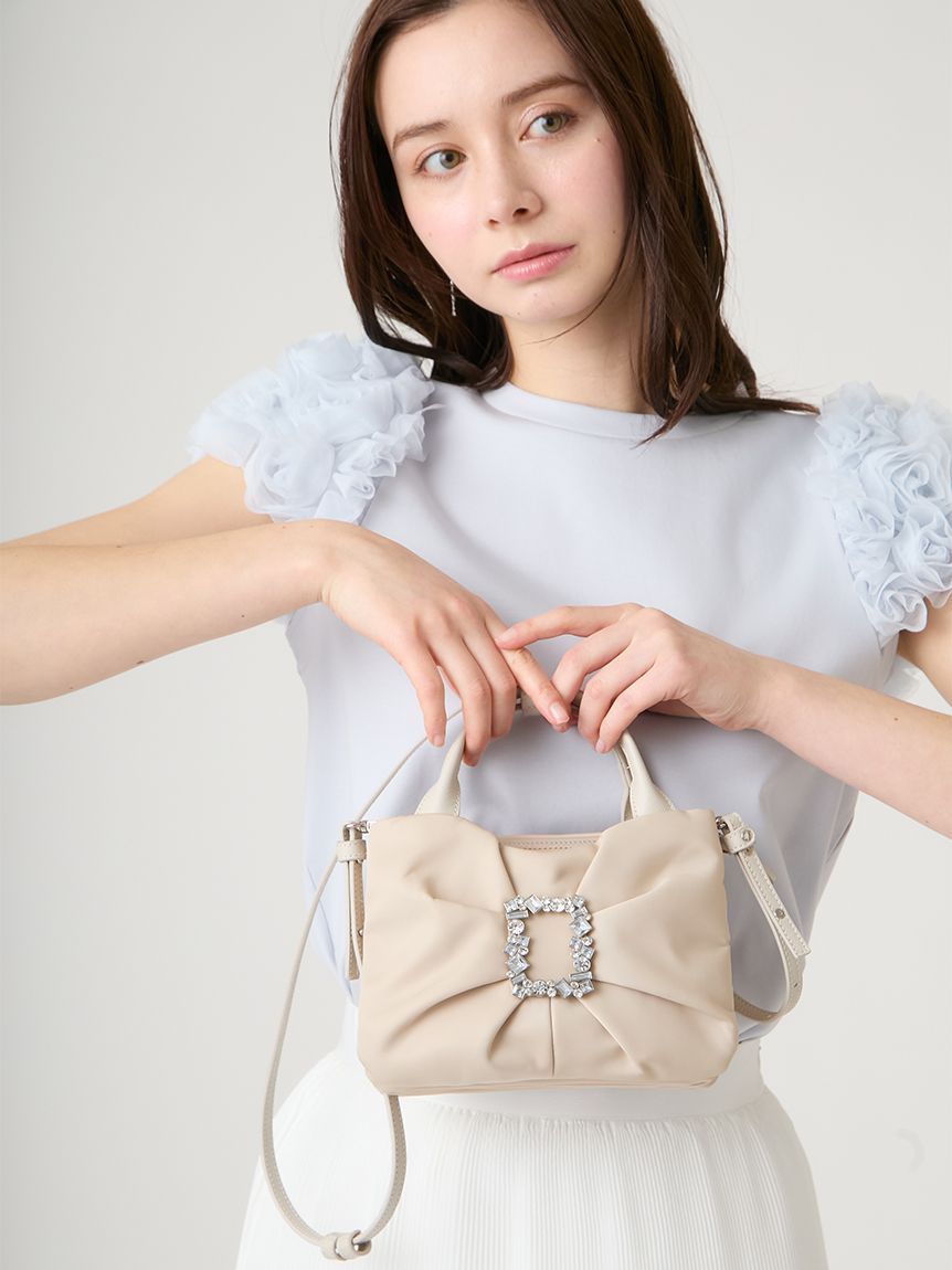 ビジュー付きリボンショルダーバッグ(ハンドバッグ)｜BAGS（バッグ