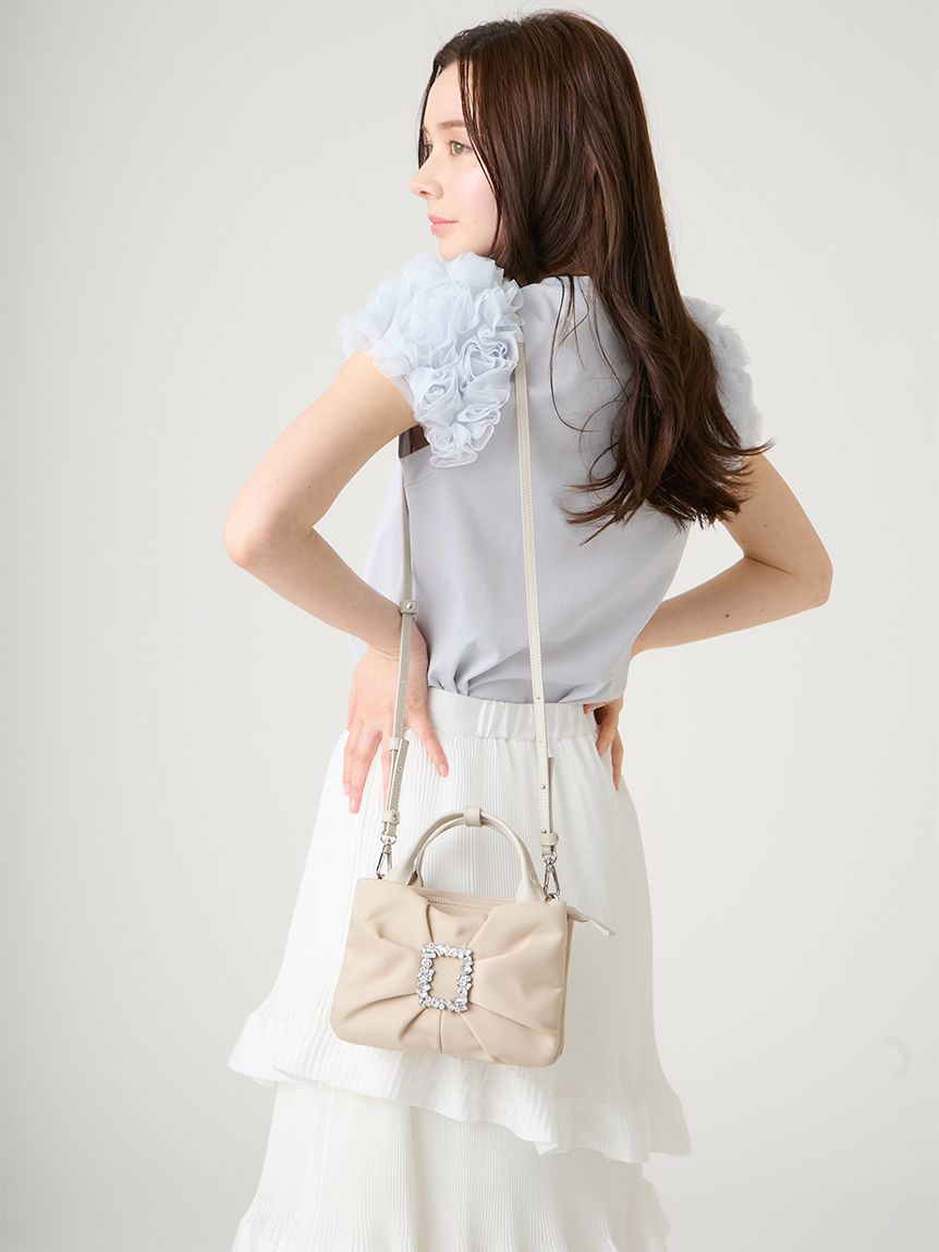 ビジュー付きリボンショルダーバッグ(ハンドバッグ)｜BAGS（バッグ