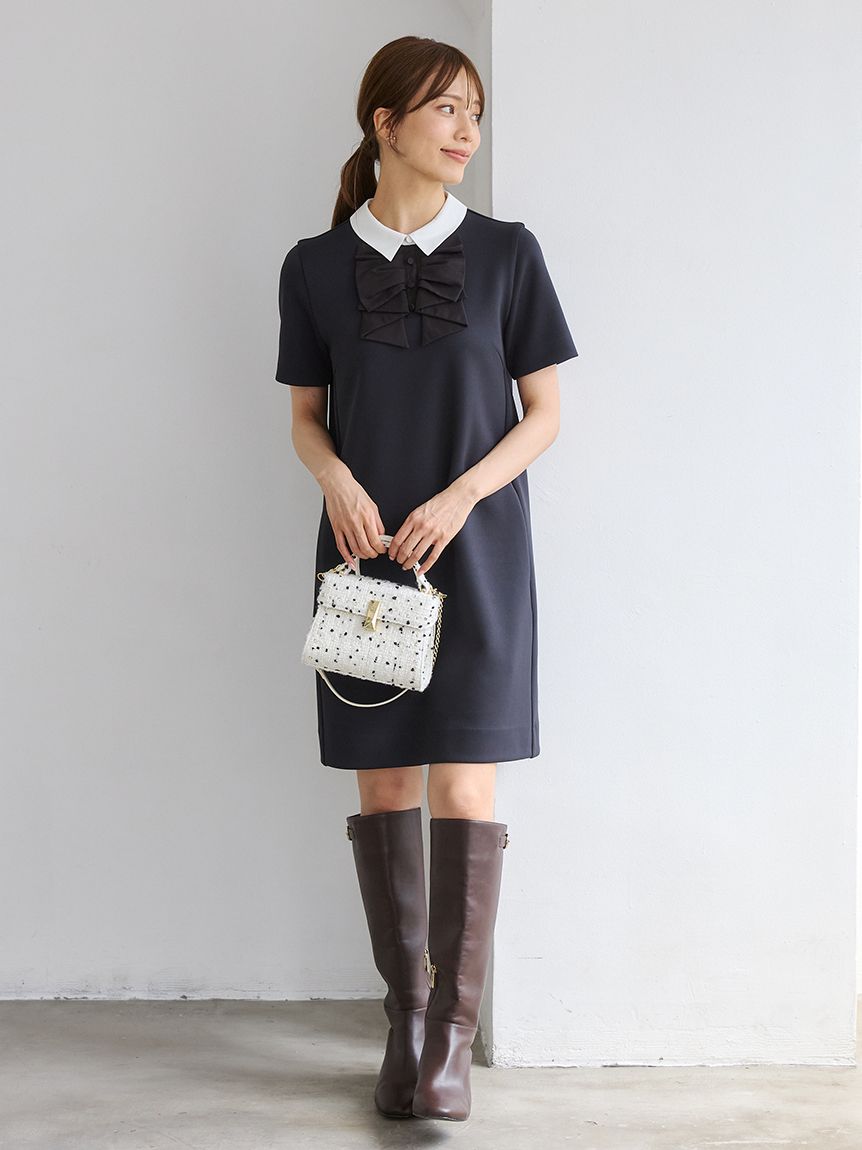 リュタン】ビジュースタッズツイードポシェット(ハンドバッグ)｜BAGS