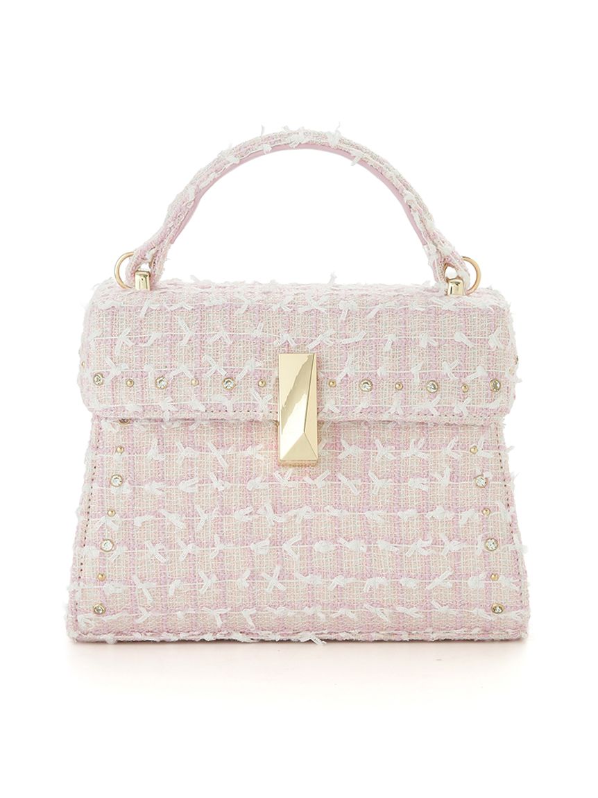 リュタン】ビジュースタッズツイードポシェット(ハンドバッグ)｜BAGS