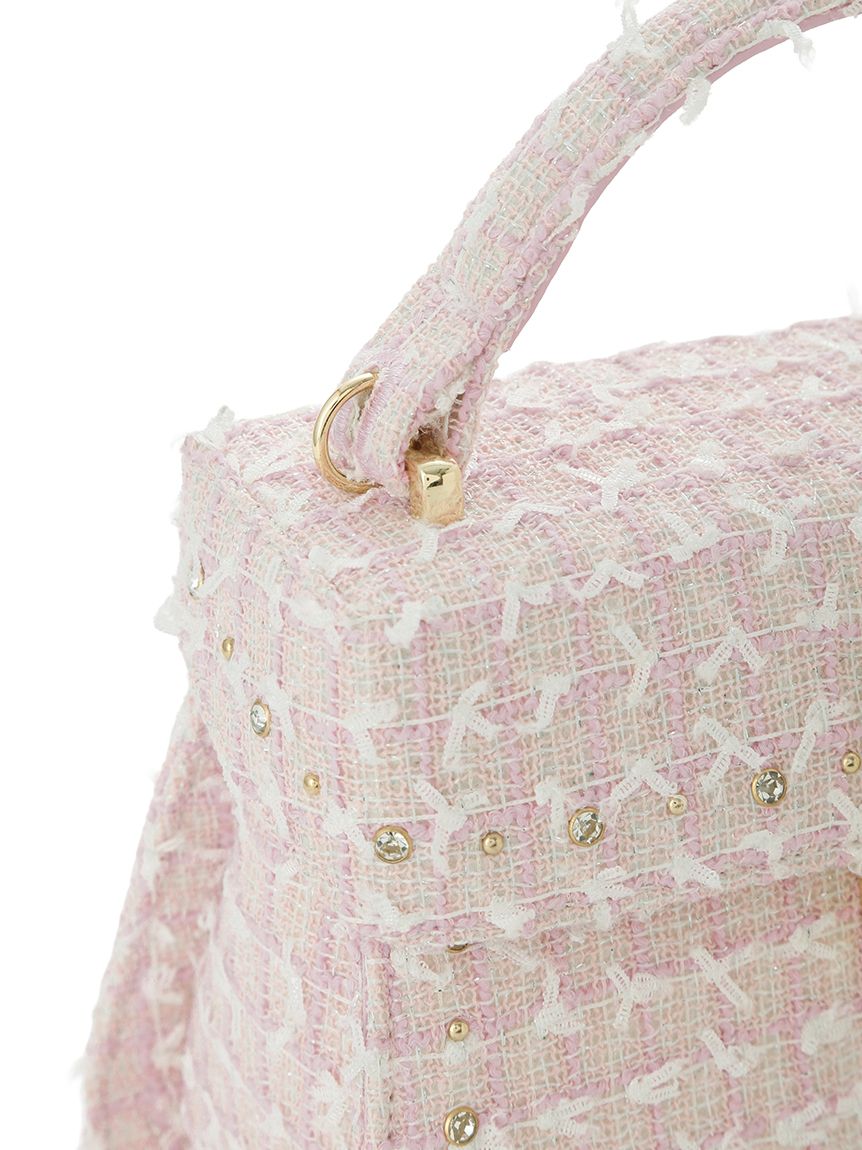 リュタン】ビジュースタッズツイードポシェット(ハンドバッグ)｜BAGS