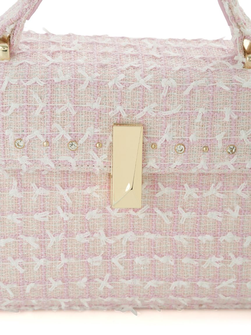 リュタン】ビジュースタッズツイードポシェット(ハンドバッグ)｜BAGS