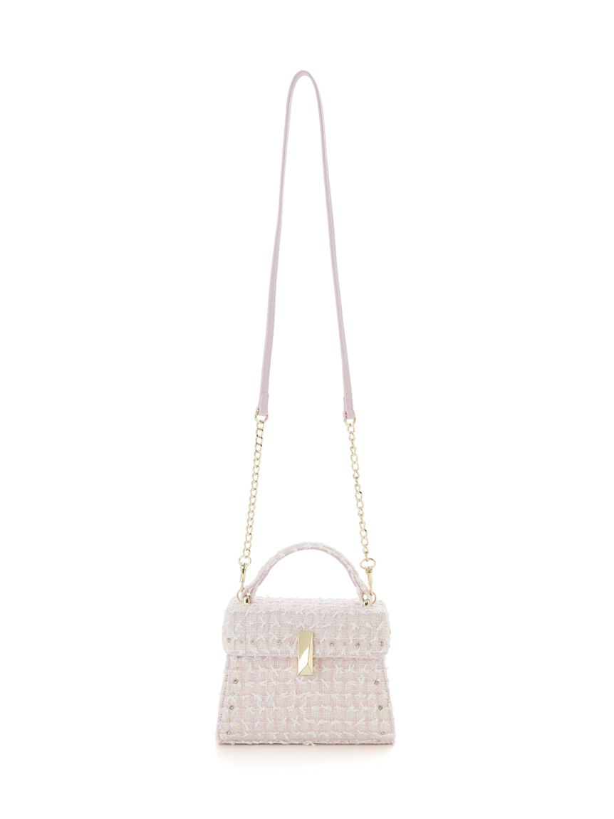 リュタン】ビジュースタッズツイードポシェット(ハンドバッグ)｜BAGS