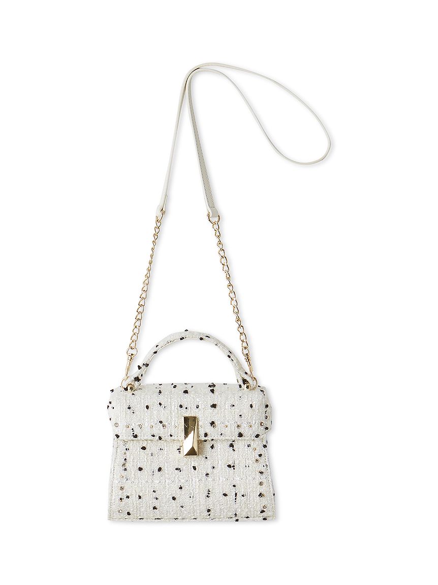リュタン】ビジュースタッズツイードポシェット(ハンドバッグ)｜BAGS