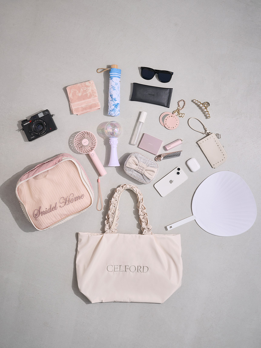 フリルラメ刺繍トートバッグ（wide）(ハンドバッグ)｜BAGS（バッグ