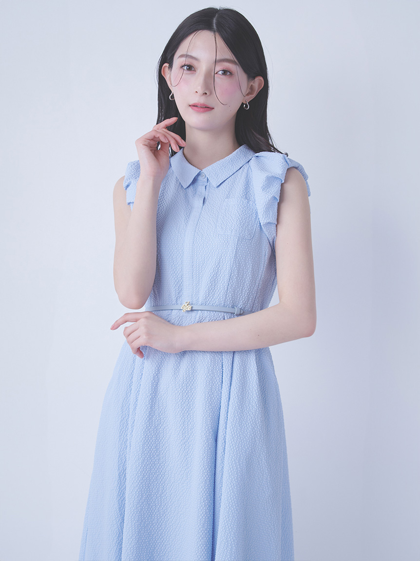 【新品未使用】カリグラフィーロゴバックルナローベルト　SAX カリグラフィーロゴバックルナローベルト(ベルト)｜FASHION