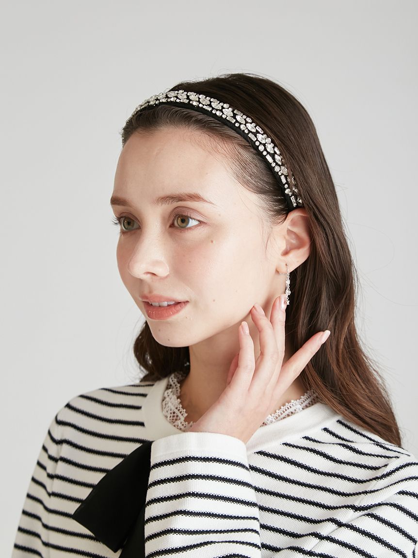 カチューシャ ツィード プックリカチューシャ【日本製】(F オフ ホワイト): キッズ