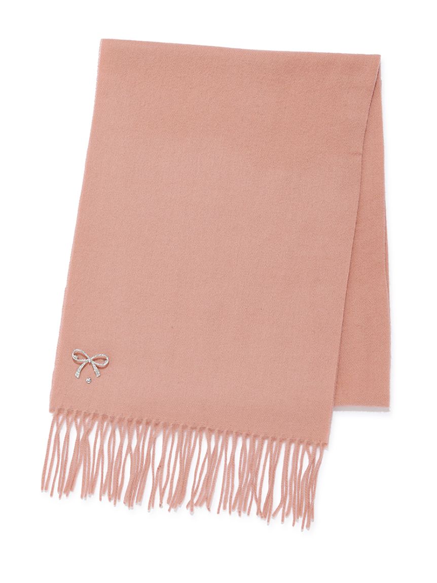 ビジューブローチ付きカシミヤ混ストール(ショール・ストール