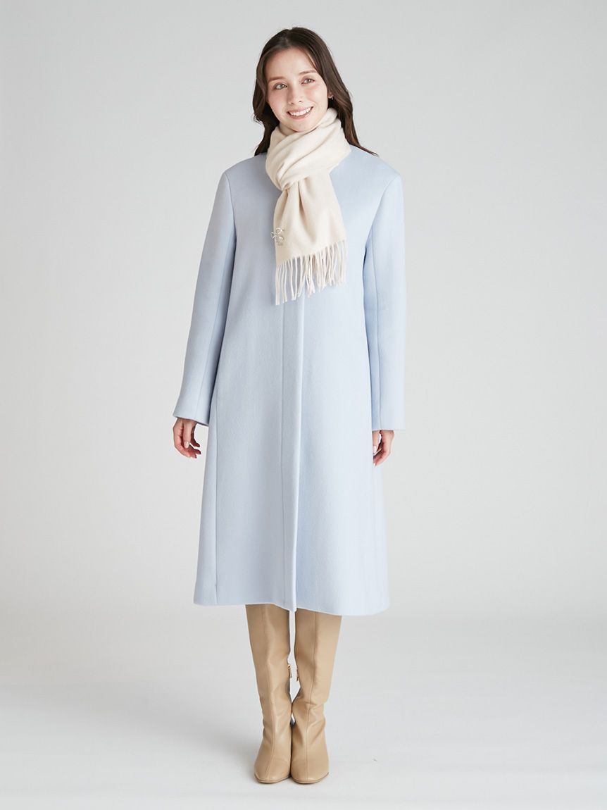 ビジューブローチ付きカシミヤ混ストール(ショール・ストール