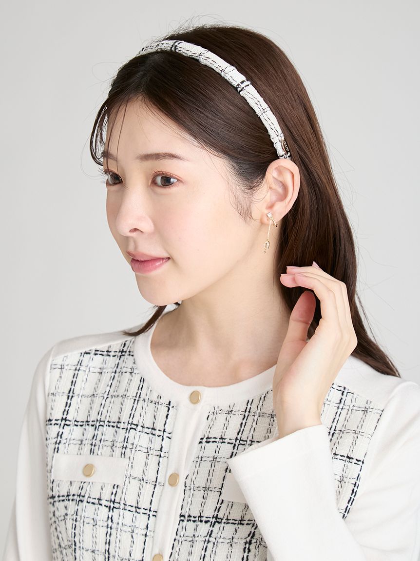 ロゴメタル付きツイードカチューシャ(ヘアアクセサリー)｜ACCESSORIES