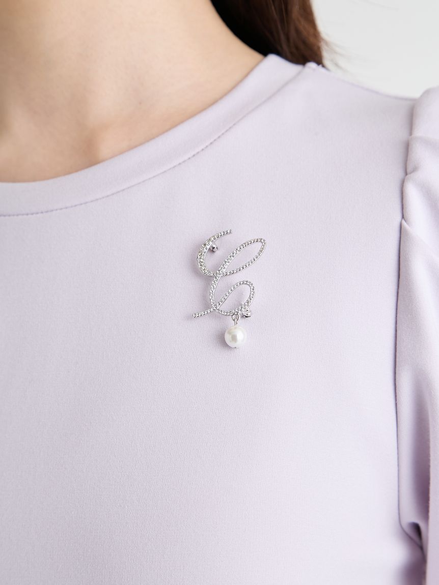 Cロゴパール付きビジューブローチ(ブローチ)｜ACCESSORIES