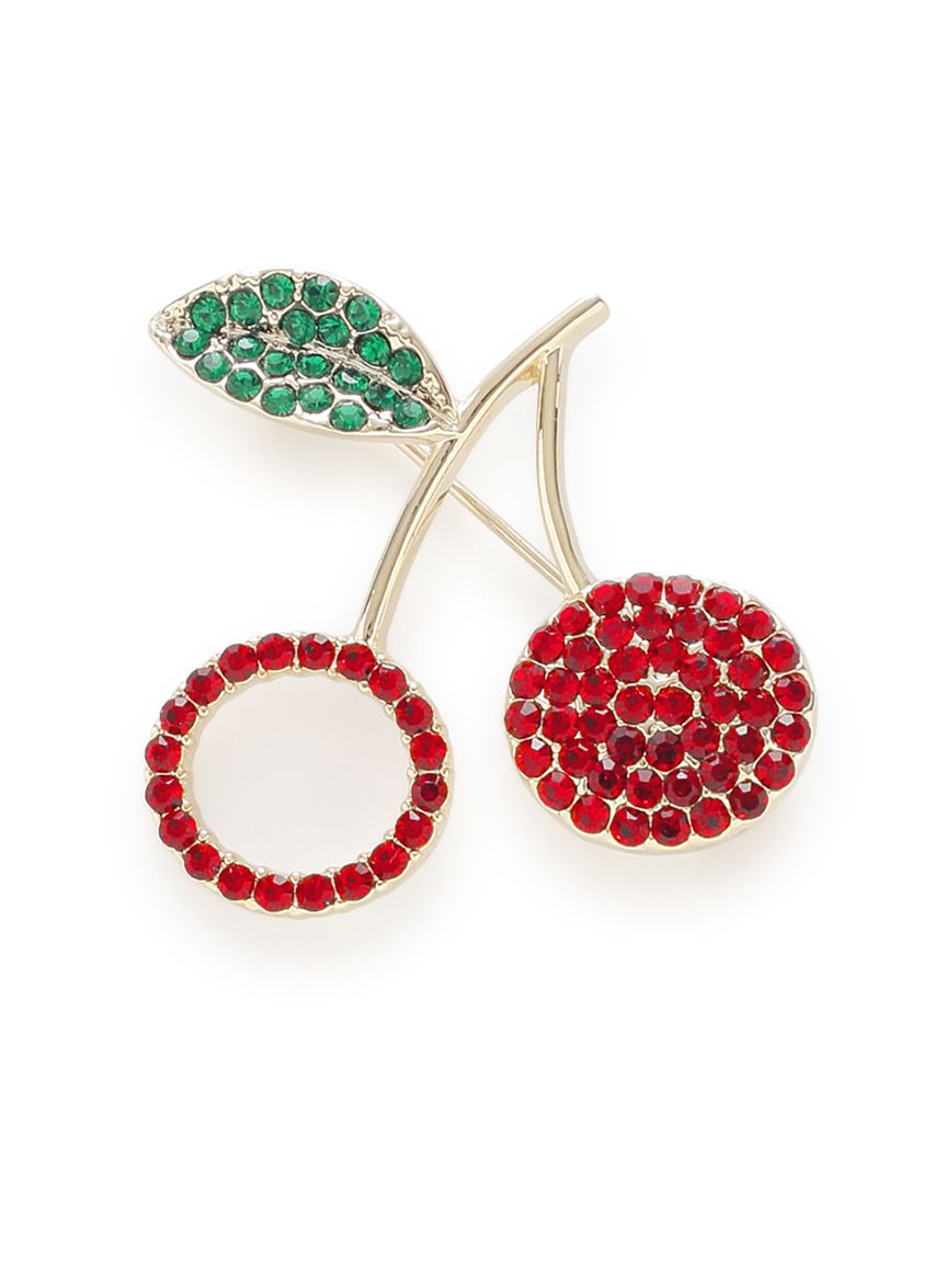 ビジューチェリーピアスブローチ(ブローチ)｜ACCESSORIES