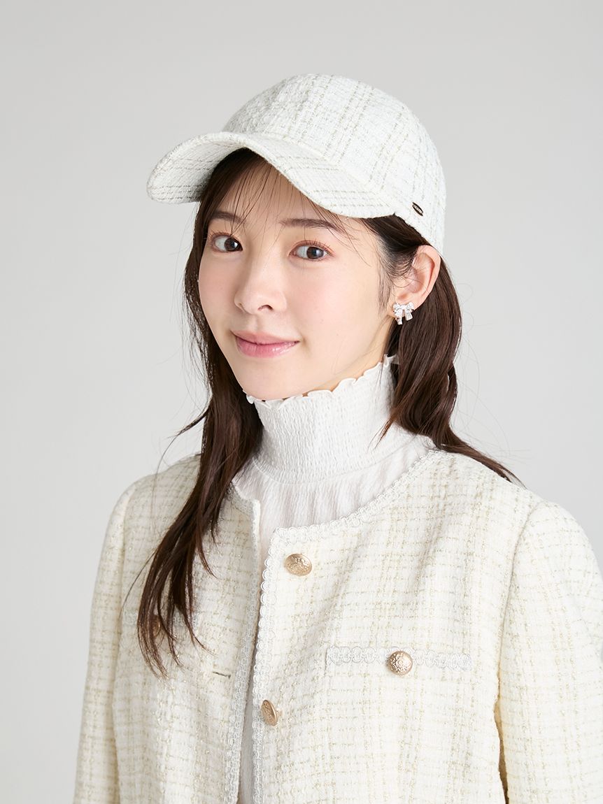 【新品】セルフォード♥メタルチャームポイントツイードキャップ ロゴメタル付きツイードキャップ(帽子)｜FASHION GOODS（ファッション