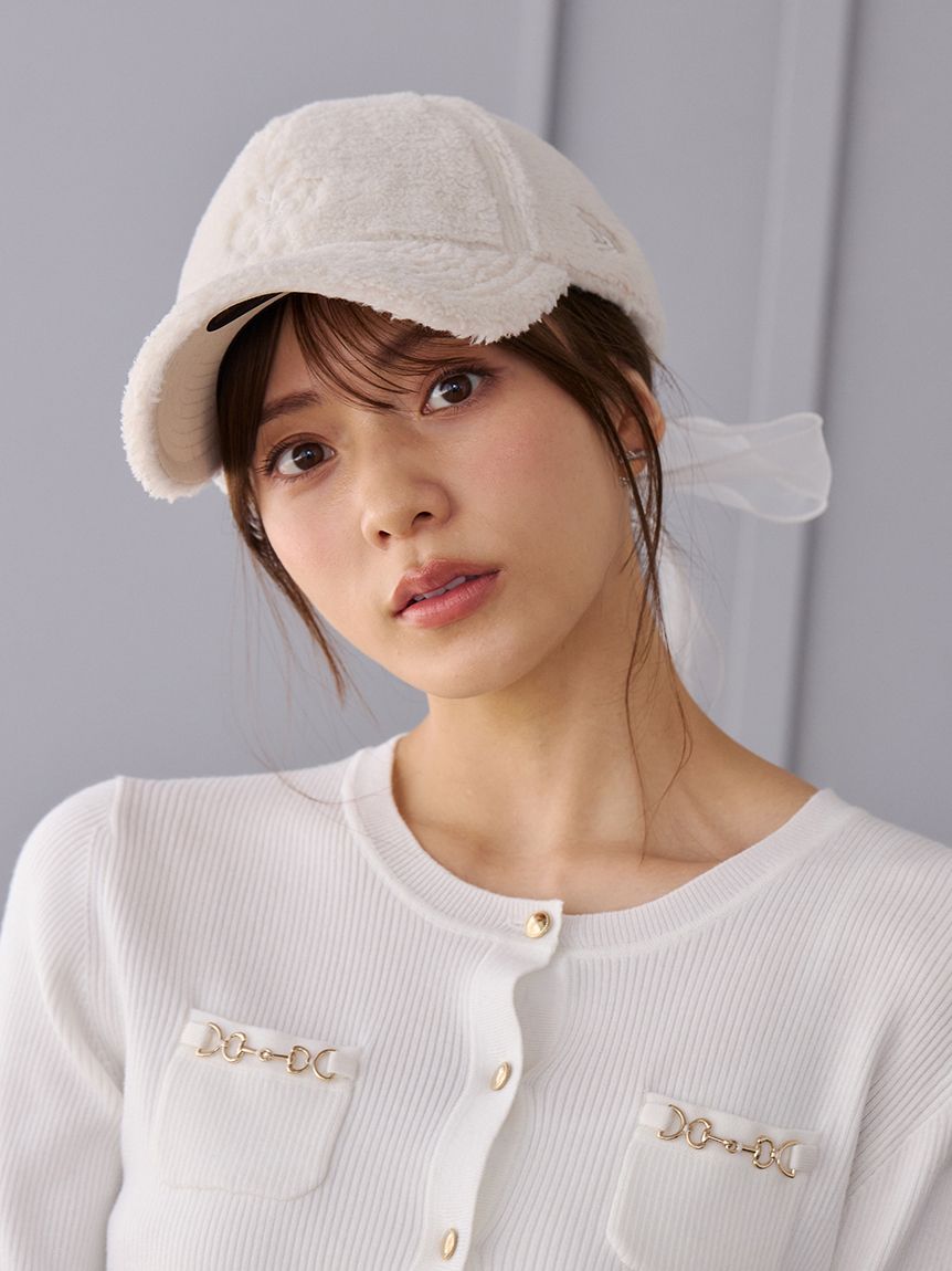 CELFORD|NEWERA】コラボシアーリボン付きボアキャップ(キャップ)｜HAT