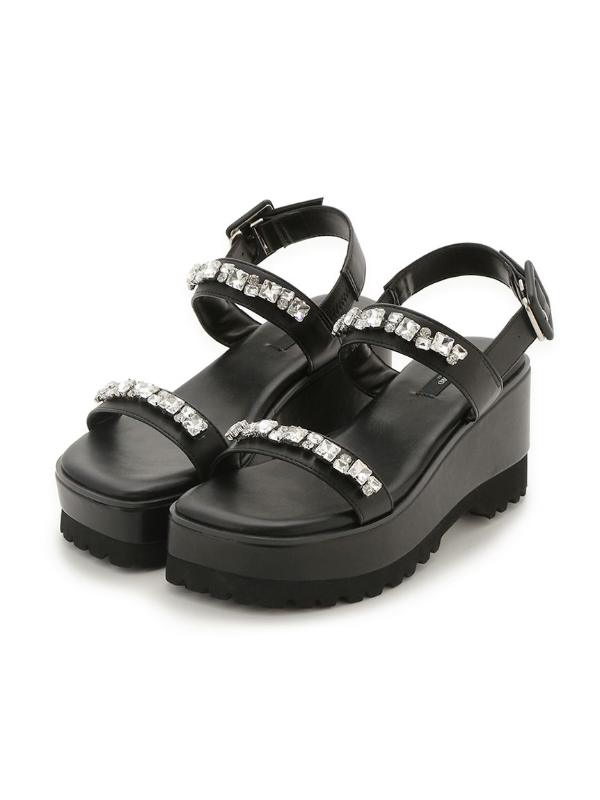 ビジュー付きボリュームサンダル(サンダル・ミュール)｜SHOES