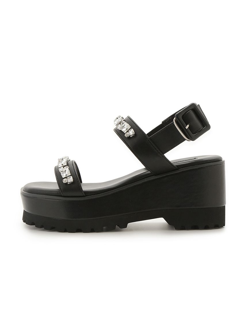 ビジュー付きボリュームサンダル(サンダル・ミュール)｜SHOES