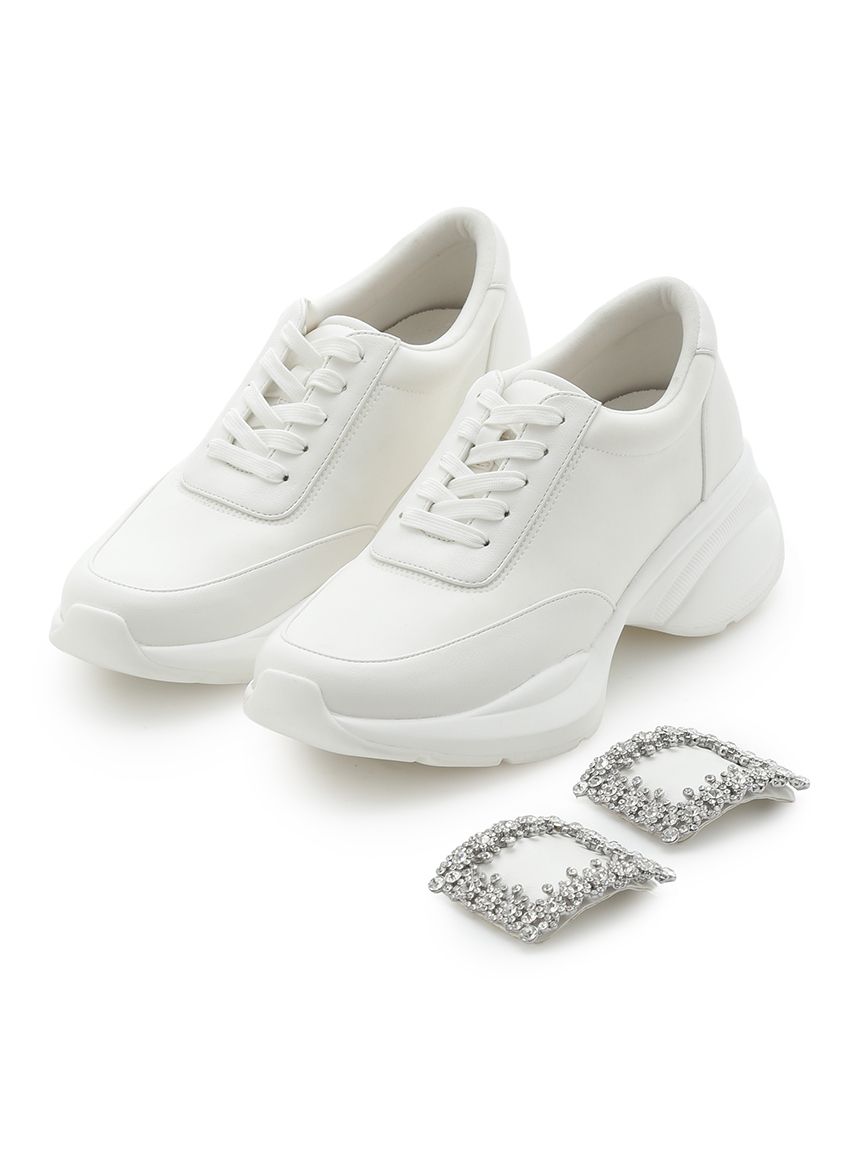 セルフォード　ビジューベージュ スタッズ付き スニーカー ビジュー付きインソールスニーカー(スニーカー)｜SHOES